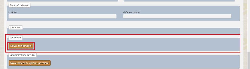 Oddělení/pracoviště/obor (údaj se vybírá z nabídky, jedná se o oddělení, ve kterém je pracovník u poskytovatele veden zařazen, viz číselník - oddeleni_pracoviste_obor) Pracovní pozice pracovníka