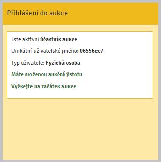 4. Potvrzení přijetí aukční jistoty provádí organizátor obvykle dva dny nebo den před zahájením aukce, nejpozději by tak měl učinit alespoň hodinu před zahájením aukce.