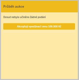 ZAHÁJENÍ AUKCE Elektronická aukce je v daný čas zahájena automaticky a začne odpočítávání času: Do Konce aukce zbývá. Každý příhoz je rozdělen do dvou kroků, příhoz a potvrzení příhozu.