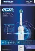 SMART 5 SmartSeries SMART SERIES Aplikace Oral-B se spojí s vaším zubním kartáčkem a nabídne vám nastavitelné programy čištění a každodenní sledování vašich návyků. Je šetrný k zubům a dásním.