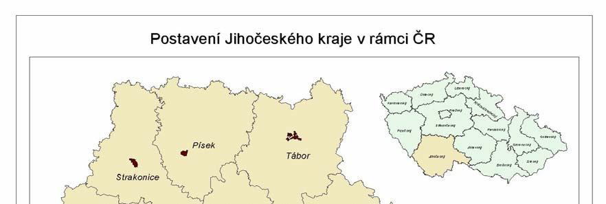 I.2 Geografické a socioekonomické podmínky Jihočeský kraj je situován převážně v česko - rakouské příhraniční oblasti.