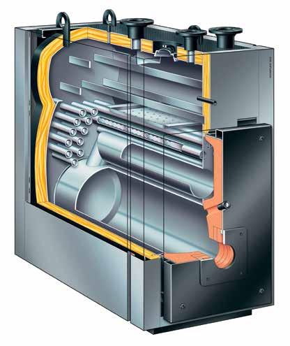 Nizkotlaké parní kotle Vitoplex 100-LS 0,26 až 2,2 t/h Vitoplex 100-LS je kompaktní třítahový kotel pro výrobu nízkotlaké páry ve výkonovém rozsahu od 0,26 do 2,2 t/h.