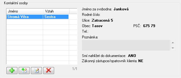 2.6 Jak zadat kontaktní osoby a sledovat nahlížení do dokumentace? Otevřete si sekci Osobní údaje a záložku Kontaktní osoby na kartě klienta. (Kde?