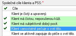 V dalším okně zatrhněte ze seznamu Společné cíle klienta a PSS.