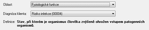 Program obsahuje 11 základních ošetřovatelských diagnóz rizik, které jsou rozděleny do 6 oblastí (Fyziologické funkce, Vnímání, Výživa, Soběstačnost apod.).