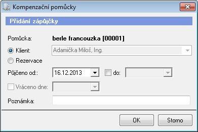 Hlavní okno tlačítko Hromadné operace položka Kompenzační pomůcky) V pravé části okna pomocí kliknutí na