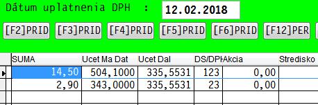 priradíme číslo analytického účtu. Cez známu klávesu F12 DOD/ODB.