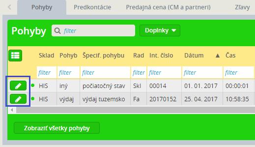 3.2. Vstup do skladového pohybu cez skladovú kartu V systéme Humanet bola do voľby Skladové karty na záložku Pohyby pridaná možnosť vstúpiť do zobrazeného pohybu priamo cez skladovú kartu.