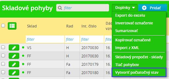 Skladový prepočet spustíte kliknutím na tlačidlo Skladový prepočet. Skladový prepočet označené Skladový prepočet označené je možné spustiť len z voľby Skladové karty.