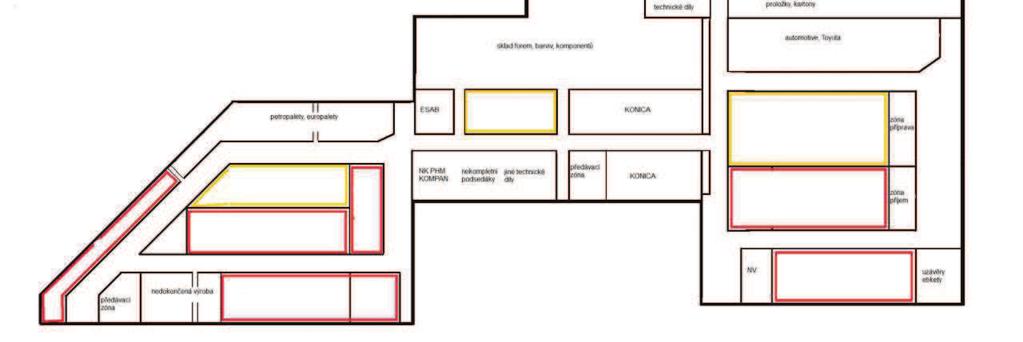 14: Navrhované rámcové skladovací zóny [11] Skladovací prostory pro zakázkové výrobky a výrobky pro automobilový prmysl navrhuji nechat ve stávající podob.