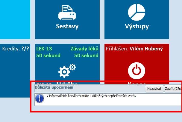 Úpravy v programu 3 Obrázek příklad zobrazení notifikace 1.
