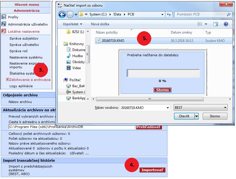 3. prejdeme do menu Administrácia / Lokálne nastavenie / Zálohovanie a archivácia 4.