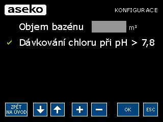 Uvedení do provozu 1. Spuštění nového automatu bychom měli dělat při bazénu napuštěném čistou vodou idálně z vodovodního řadu. anuálně změříme hodnotu ph, která by měla být v rozmezí 6,8 7,2.