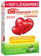 dôležitej pre tvorbu energie a k správnej funkcii psychiky. VÝHODNE AJ GS Koenzým Q10 s biotínom, 30 mg 30 cps + 30 cps za 6,39 (z pôvodných 7,39 ), 0,107 /1 cps.