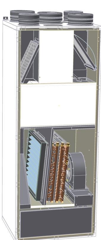 . Popis hlavních částí Duplex R5 4 7 9 0 4 6 Nákres a popis hlavních částí zařízení DUPLEX RA5 5 8 6 5 LEGENDA: plášť jednotky 0mm minerální izolace Kryt elektro.