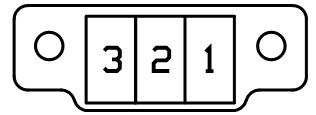 5.7.9. I/O Port Panelová zásuvka 3pin. Číslo pinu Označení signálu 1 2 3 BIN0 GND OUT0 Popis Binární vstup Signálová zem Binární výstup Směr Vstup Výstup Tabulka 11: Zapojení I/O konektoru Obr.