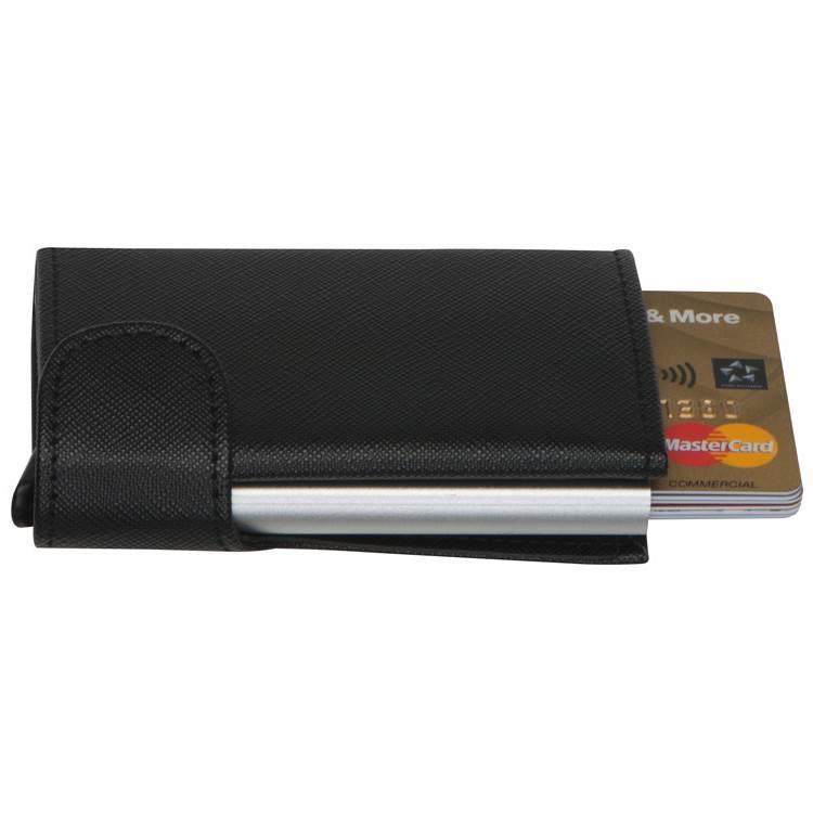 Kožená peněženka S184029 Kožená peněženka s automatickým vysouváním kreditních karet a ochranou