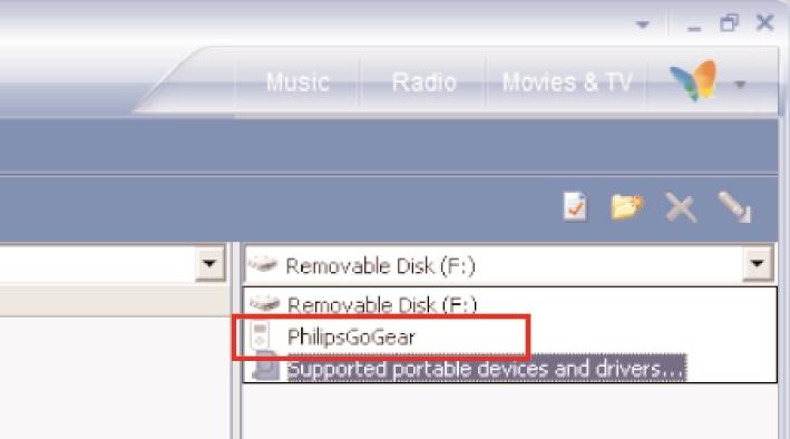 Přenos digitální hudby do zařízení K přehrávání vaší sbírky souborů MP3 a WMA v přehrávači pomocí softwaru Windows Media Player, musíte mít podle následujícího postupu nainstalovány programy Windows