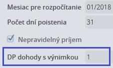 Príklad 1: Dohoda o brigádnickej práci študenta na pravidelný príjem s uplatnenou výnimkou od 1.1.2018. Príjem v jednotlivých mesiacoch: 01/2018 200, 02/2018 300, 03/2018 300, 04/2018 200. Od 1.5.