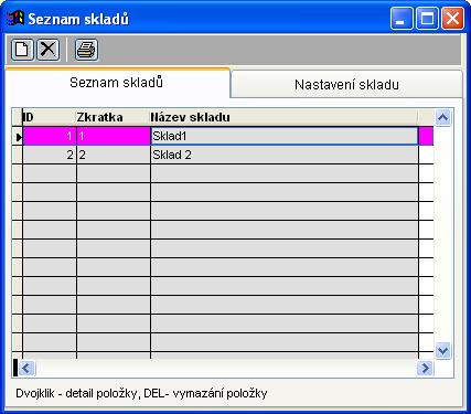 Na záložce Nastavení středisek můžeme zadat číslo střediska, jeho zkratku a název. Pomocí šipek v pravé části tabulky lze listovat v seznamu středisek a pomocí tlačítka uložíme provedené změny. 5.3.