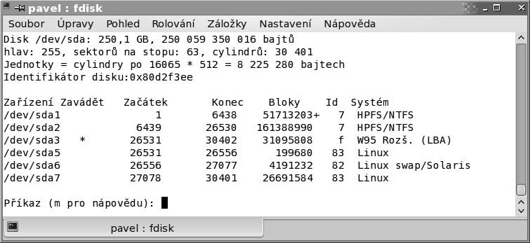 Jak na disk 95 Jak vidíte na obrázku, po úspěšném spuštění programu se vám objeví podobná tabulka. Pomocí jednoduchého menu vidíte, jaké operace máte k dispozici.