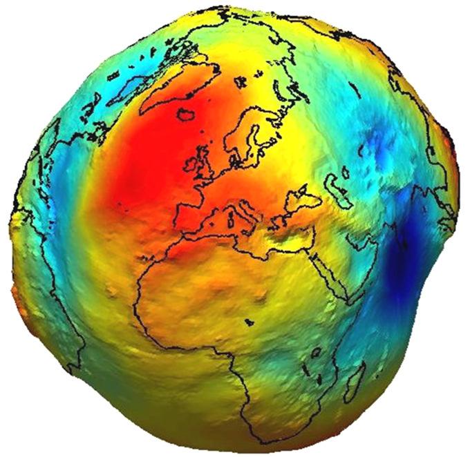 Tvar a velikost Země Země má tvar GEOIDU GEOIDje fyzikální těleso vytvořené a udržované ve svém tvaru silou tíže. Ta je výslednicí síly přitažlivé a odstředivé.