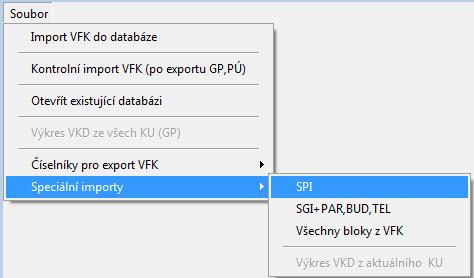 Postup výpočtu výměr parcel: Do výkresu v programu VKM2 importujeme soubor ve výměnném formátu přes nabídku Výkres Import ISKN NVF.