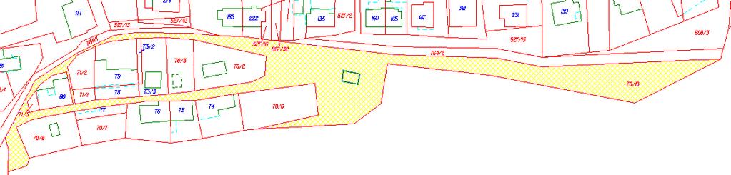 Parcela st. 256 Výměra určená z grafického souboru je 205 m 2, výměra vedená v SPI je 140 m 2. Zjištěný rozdíl ve výměře je 65 m 2, což přesahuje povolenou mezní odchylku 44 m 2.