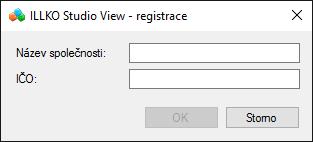 ILLKO Studio View - návod k používání 3 Instalace 3.5 Registrace programu Program ILLKO Studio View se distribuuje jako freeware (zdarma).
