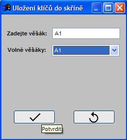 Změn a l okali zace kl í če Při půjčení klíčů ze skříně zvolí uživatel Vydání klíčů ze skříně, vybere zaměstnance, který si klíč bere