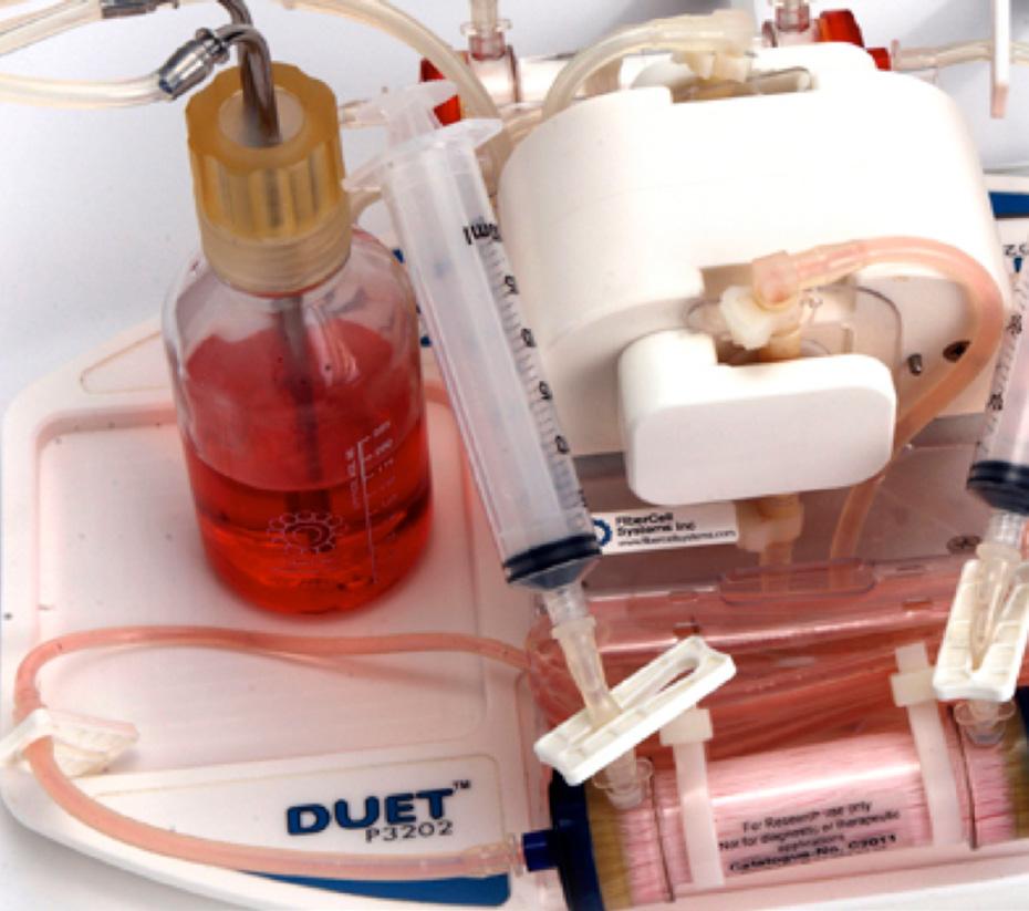 Bioreaktory s dutými vlákny v laboratorním měřítku FiberCell Systems (KD Bio) Systém k produkci monoklonálních protilátek, rekombinantních proteinů, endoteliálních buněk a mnoha dalším aplikacím