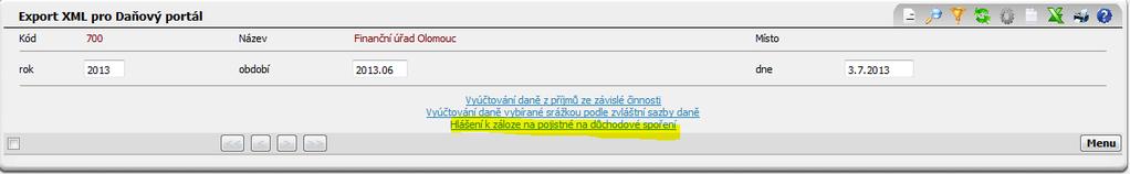 Údaje Vyhotovil: se čerpají z číselníku uživatelů jméno, příjmení, tel., e-mail. Údaje o organizaci z parametrů aplikace nebo u plátcových pokladen z číselníku ústavů adresa organizace.