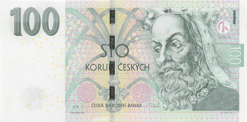 BANKOVKA 100 Kč VZOR 2018 Dne 5. září 2018 vydává Česká národní banka do peněžního oběhu novou bankovku nominální hodnoty 100 Kč vzoru 2018.