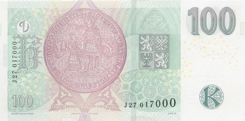 Nový vzor bankovky je vyráběn stejně jako předchozí vzory podle uměleckého návrhu akademického malíře Oldřicha Kulhánka, z rytin a liniových rozkreseb Miloše Ondráčka (líc) a Václava Fajta (rub) a v
