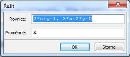 Dialogy, které jsme použili, jsme vyvolali tlačítkem Řešit... z panelu nástrojů Matematické operace. Oba (již vyplněné) dialogy ukazuje obrázek 12. Obr.