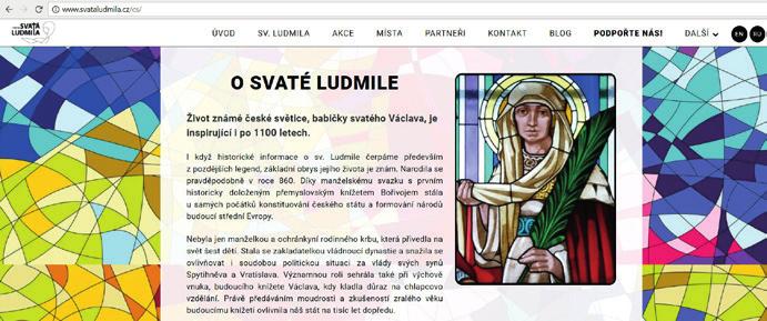 Projekt Svatá Ludmila 1100 let na internetu Web www.svataludmila.