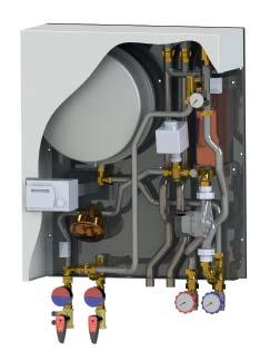 manometr, teploměry, oběhové čerpadlo s frekvenčním měničem Grundfos UPM3 AUTO L 25-70, regulátor tlakové diference Ballorex Delta Kvs 2,5, kulové kohouty, filtry, odvzdušňovací automaty,