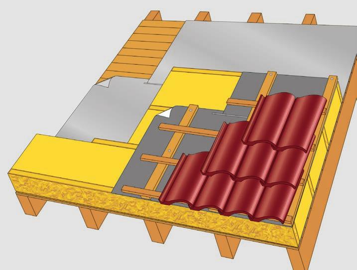 Zateplení nad krokvemi Zateplení nad krokvemi PouÏití hydrofobizovan ch tepeln ch izolací ze skelné vlny URSA GLASSWOOL umoïàuje také realizaci zateplení nad krokvemi.