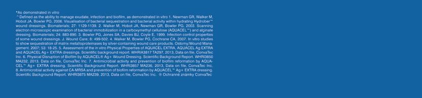 aquacel ag+ extra absorbuje exsudát včetně bakterií do unikátní vláknité struktury, kde následně dochází ke gelové blokaci a k uvolňování stříbrných iontů.