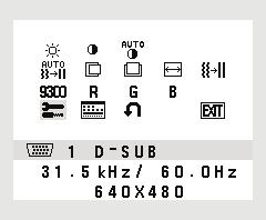 Ovladače Funkce ovládacích prvků nabídky OSD 1. Základní funkce dotykových tlačítek na přední straně monitoru Nabídku OSD INPUT/RESET SELECT + Nezobrazí se na displeji.