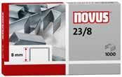 Sešívací sponky NOVUS 23/6 Sešívací spony pro blokové sešívačky, výška spon 6 mm Až na 30 listů standardního papíru (80 g/m²) Balení Box 1000 kusů 042-0039 NOVUS 23/8