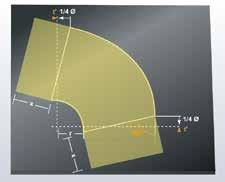 55 Armaflex - Montážní pokyny Potrubí a tvarovky 2. Na obou koncích ohybu vyznačte požadované prodloužení x v úhlu 90º. 3. Vyřízněte první polovinu prodlouženého ohybu.