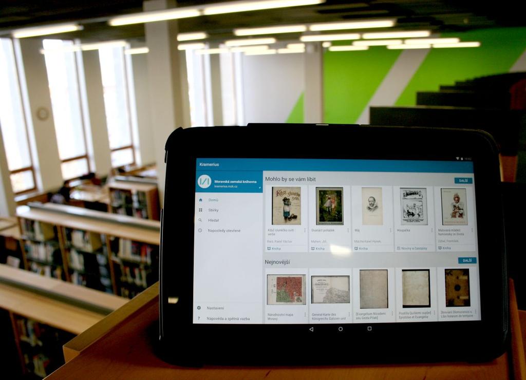 Tablety s Digitální knihovnou MZK Mobilní aplikaci máme na zabezpečených knihovních tabletech