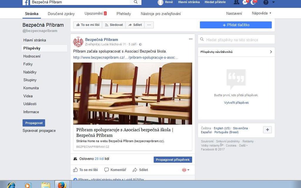 Facebookové stránky