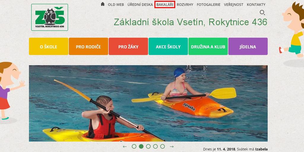 1 Přihlášení do webové aplikace BAKALÁŘI Na webových stránkách školy www.zsrokytnice.cz klikněte na ikonu BAKALÁŘI (případně zadejte do internetového prohlížeče link http://zsrokytnice.