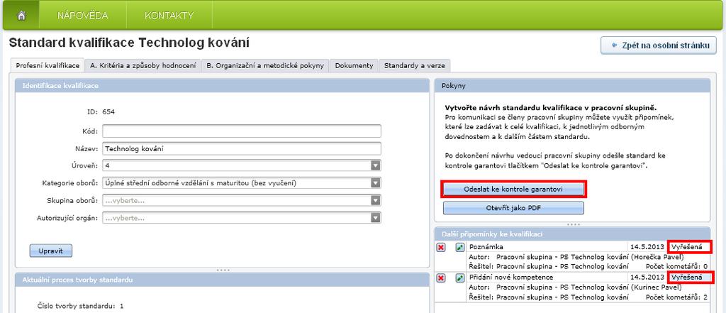 kvalifikace ke kontrole garantovi (obrázek č. 39).