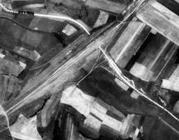 2 3 1 4 Snímek velkého násypu u obce Bačov (1953) Dálnice u obce Svitávka (1950): 1.