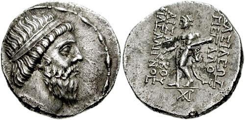 l), 15 g, 29mm, Seleukie na Tigridu, na reverzu nahý Herakles držící číši,