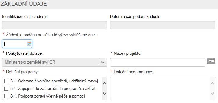 4.11 Společná žádost na více podprogramů současně Dle výjimky uvedené v kapitole VI. bodu B odst.