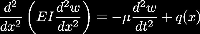 Dynamické zatížení - Euler-Bernoulliho teorie Stejně jako při statickém zatížení, tak i u dynamického zatížení, se vyskytuje jedna obecná rovnice, která je posléze upravována a zjednodušována.